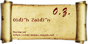Oláh Zalán névjegykártya